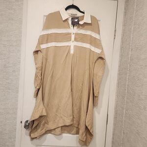 Blakeley Designs Beige Maxi Dress with White Accents Size L/XL BNWT